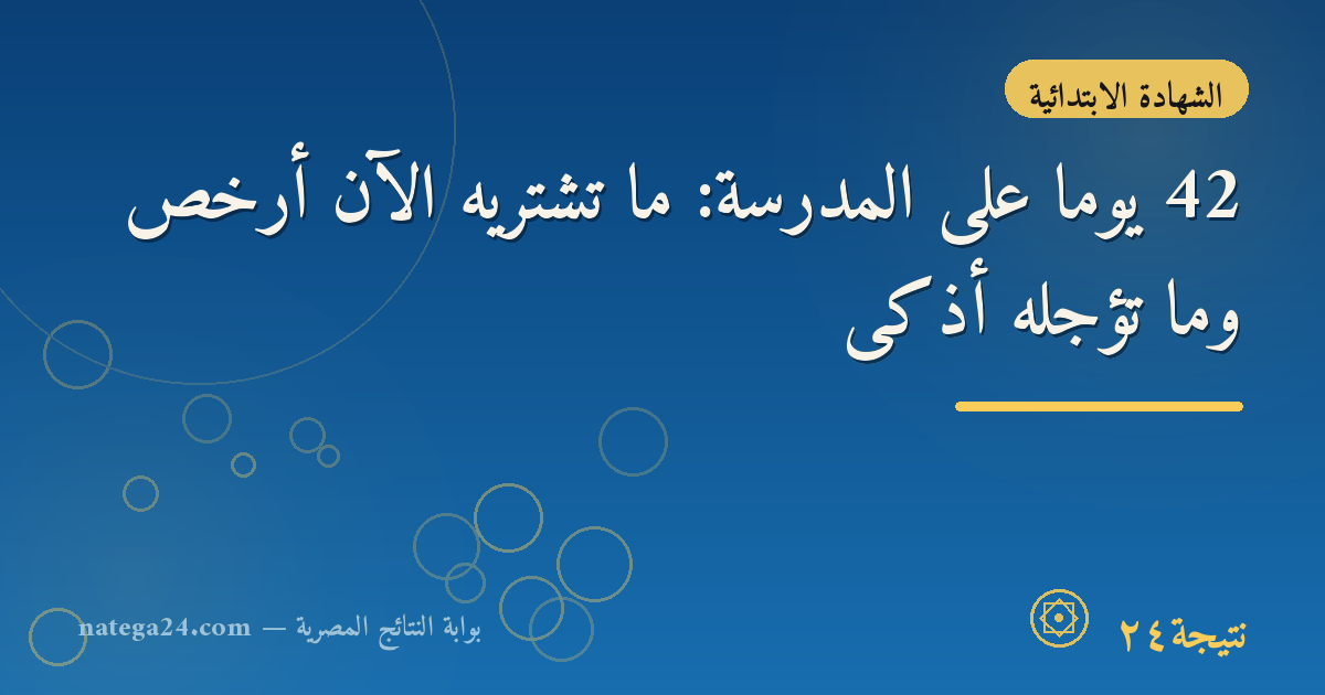 42 يومًا على المدرسة: ما تشتريه الآن أرخص وما تؤجله أذكى