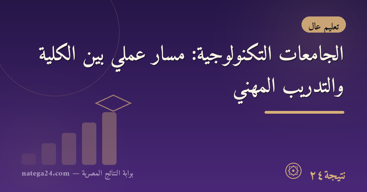 الجامعات التكنولوجية: مسار عملي بين الكلية والتدريب المهني