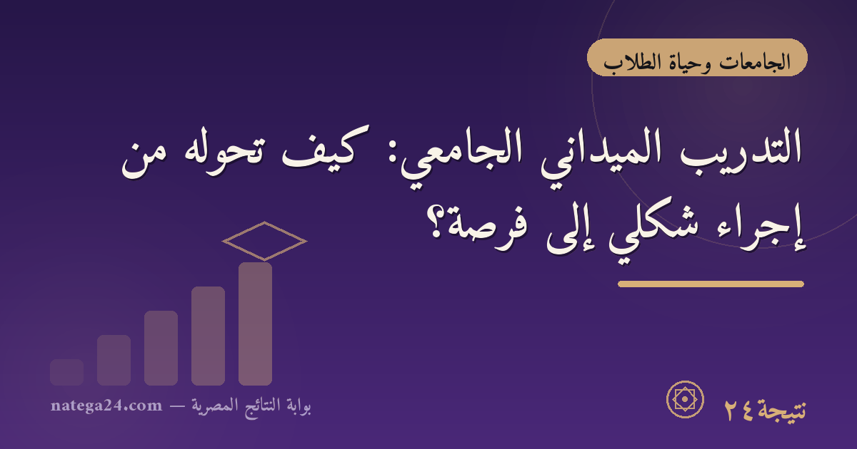 التدريب الميداني الجامعي: كيف تحوّله من إجراء شكلي إلى فرصة؟