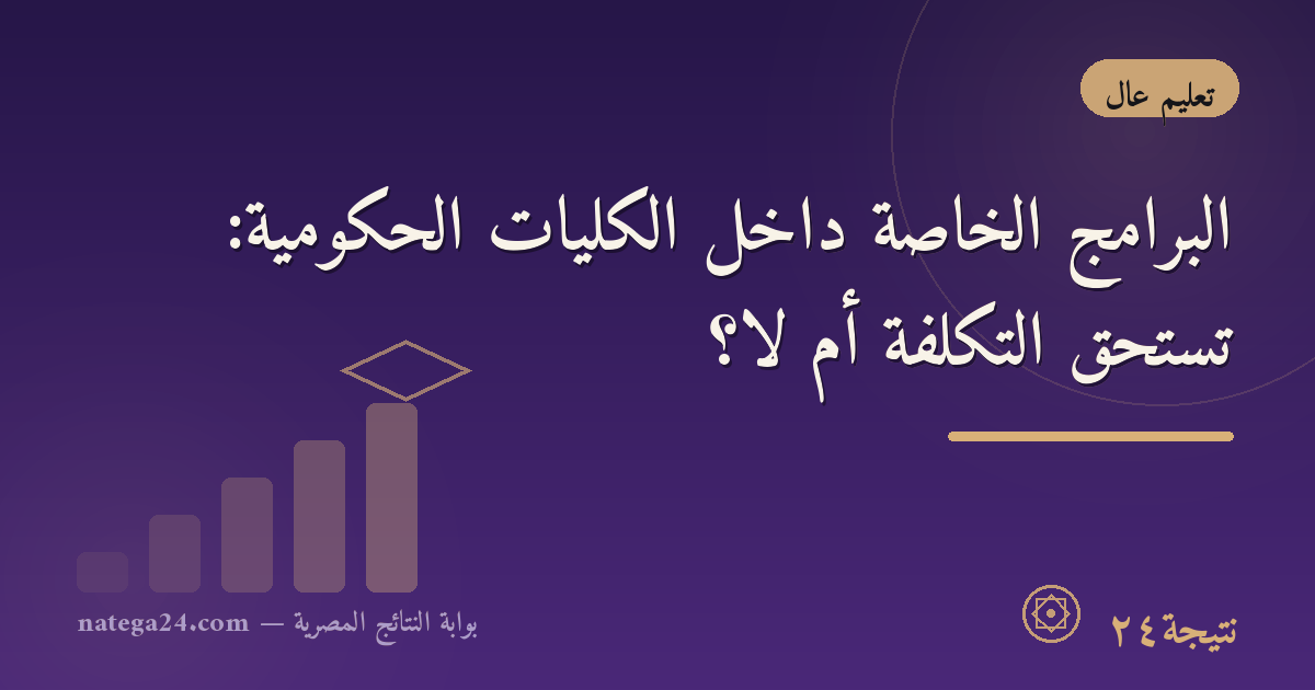 البرامج الخاصة داخل الكليات الحكومية: تستحق التكلفة أم لا؟