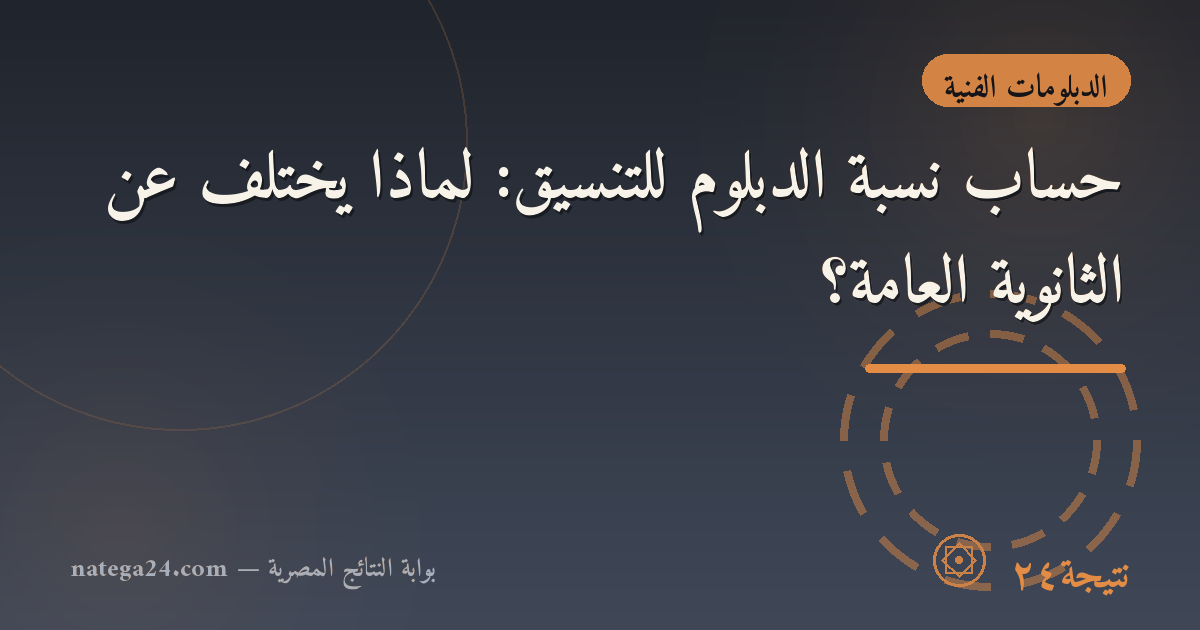 حساب نسبة الدبلوم للتنسيق: لماذا يختلف عن الثانوية العامة؟