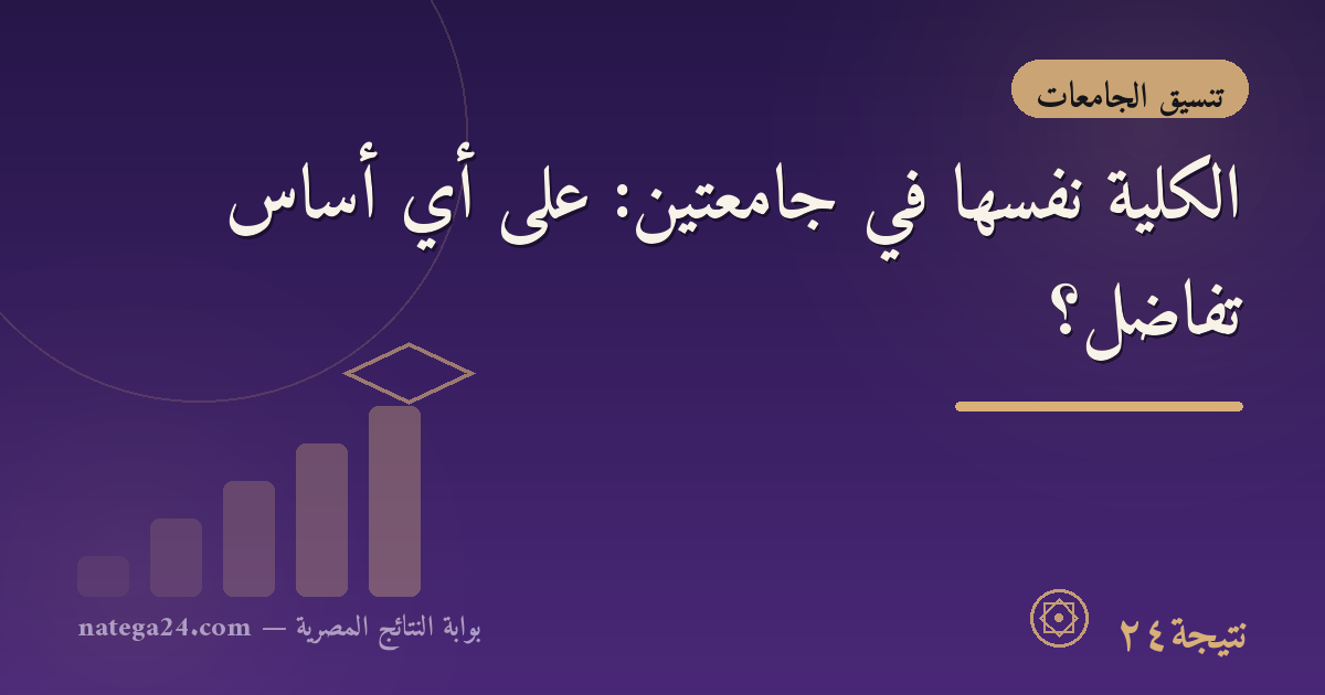 الكلية نفسها في جامعتين: على أي أساس تفاضل؟