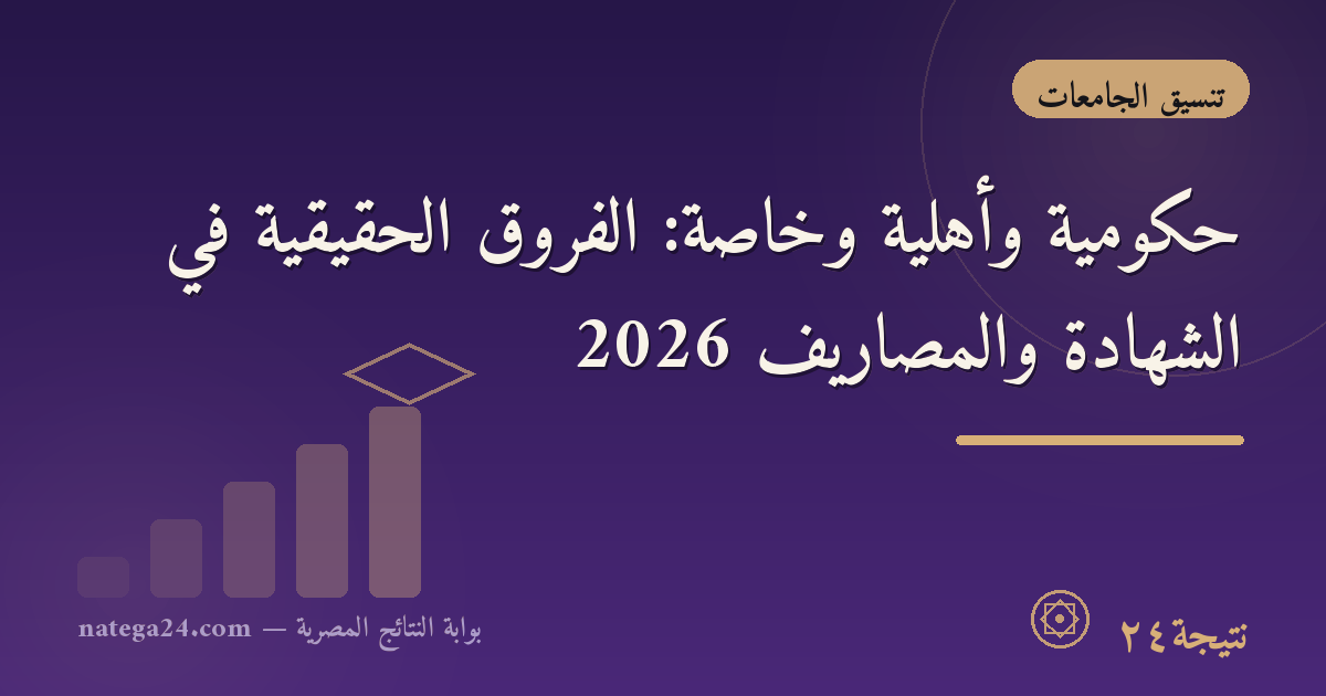 حكومية وأهلية وخاصة: الفروق الحقيقية في الشهادة والمصاريف 2026