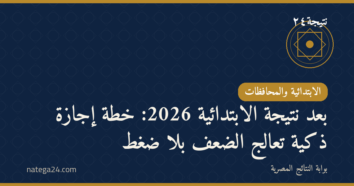 بعد نتيجة الابتدائية 2026: خطة إجازة ذكية تعالج الضعف بلا ضغط