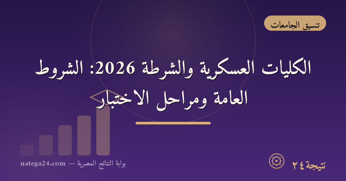 الكليات العسكرية والشرطة 2026: الشروط العامة ومراحل الاختبار
