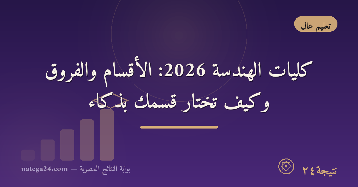 كليات الهندسة 2026: الأقسام والفروق وكيف تختار قسمك بذكاء
