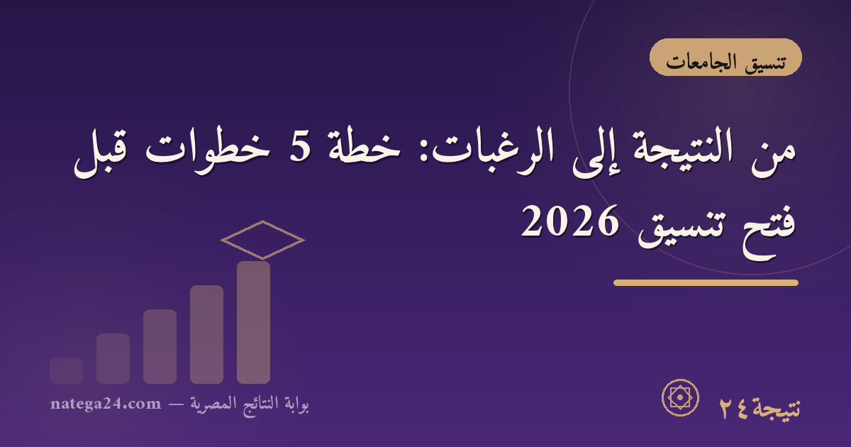 من النتيجة إلى الرغبات: خطة 5 خطوات قبل فتح تنسيق 2026