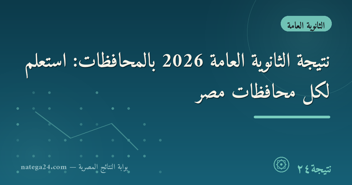 نتيجة الثانوية العامة 2026 بالمحافظات: استعلم لكل محافظات مصر