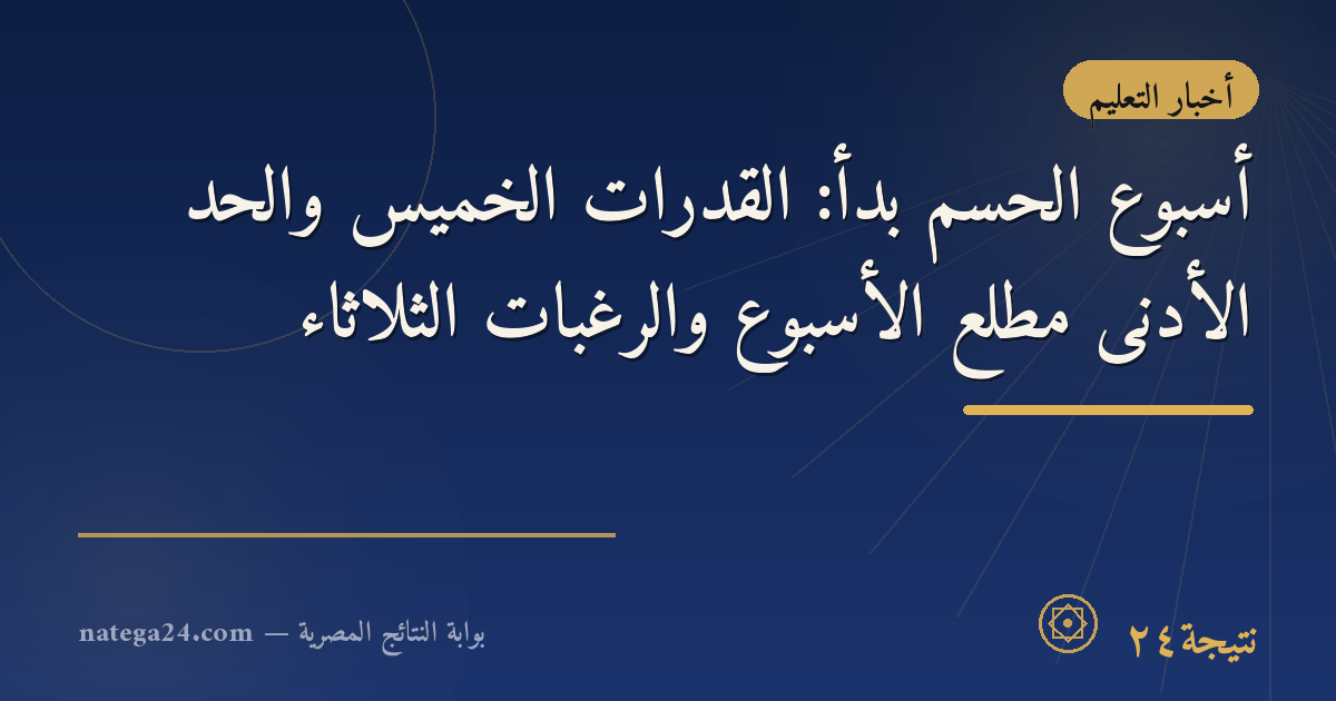 أسبوع الحسم بدأ: القدرات الخميس والحد الأدنى مطلع الأسبوع والرغبات الثلاثاء