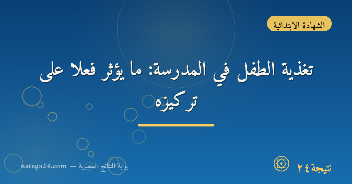 تغذية الطفل في المدرسة: ما يؤثر فعلًا على تركيزه