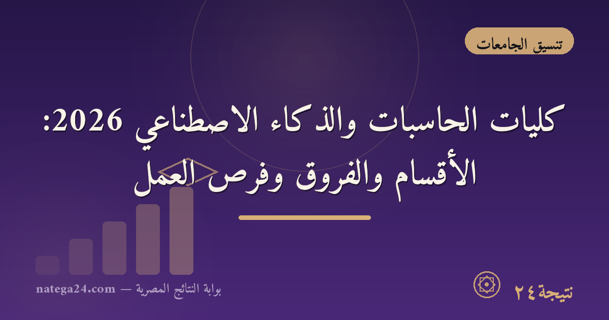 كليات الحاسبات والذكاء الاصطناعي 2026: الأقسام والفروق وفرص العمل